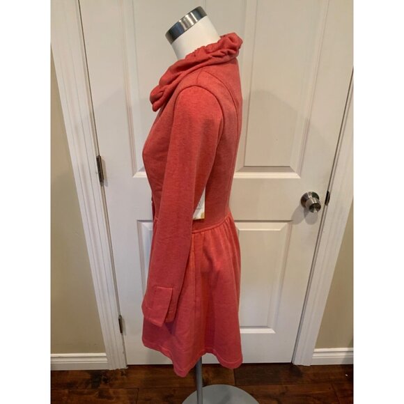 Nick & Mo Light Red Wooden Button Coat w/ Floral Patch, Size Small - Picture 5 of 7